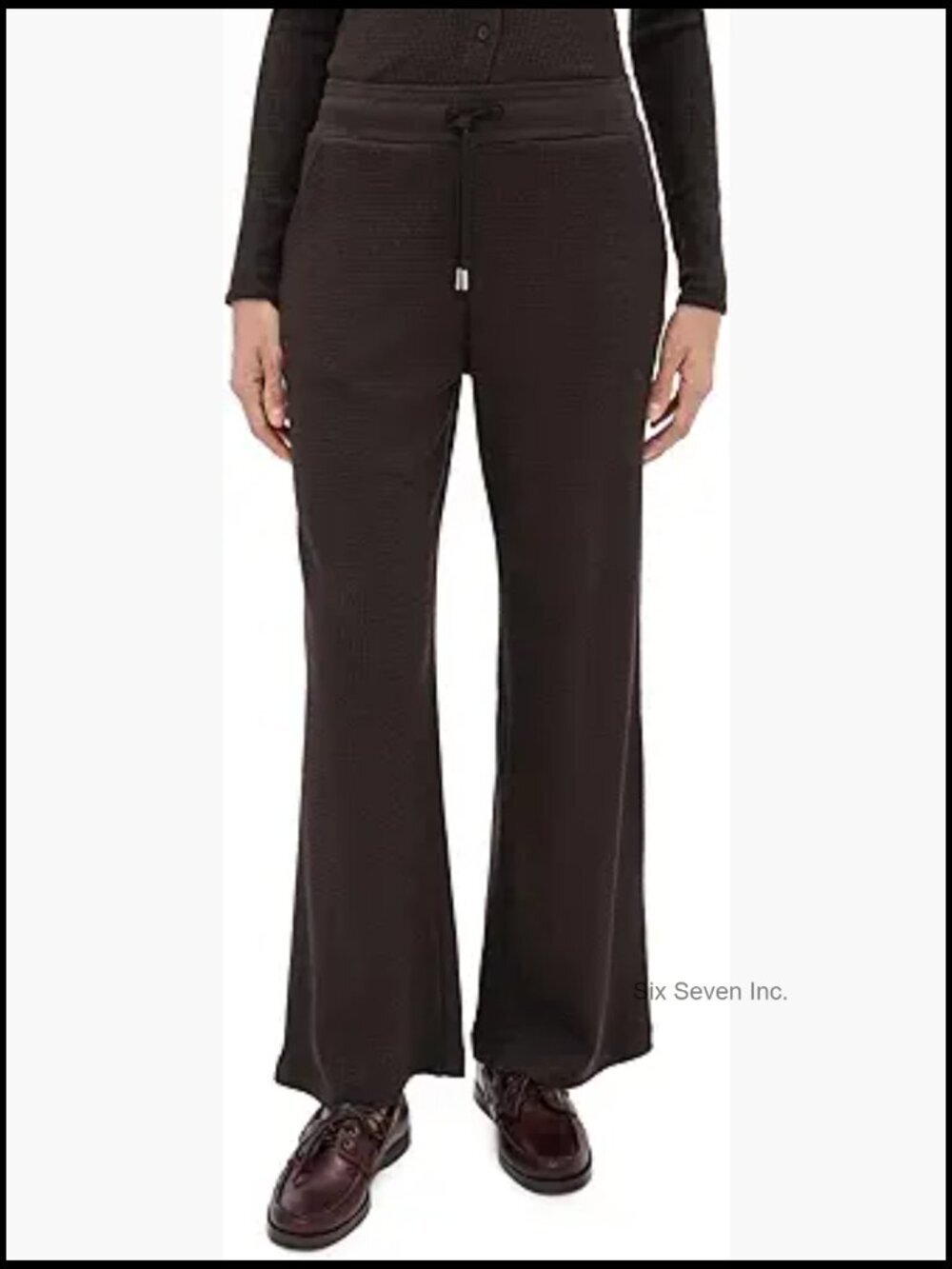 Women's Mid-Weight Waffle Knit Stretch Pants with Pockets